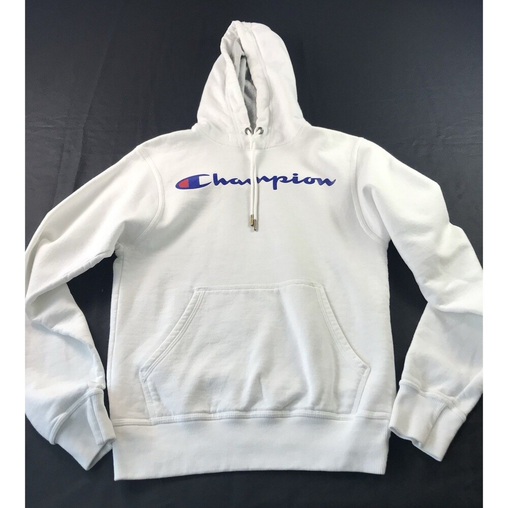 White Champion Athleticwear Long Sleeve Hoodie XS